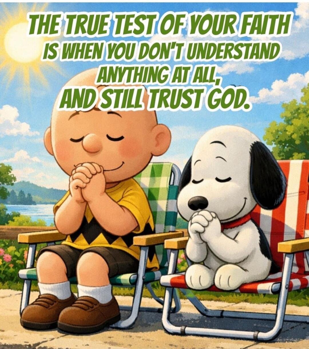 THE TRUE TEST OF YOUR FAITH IS WHEN YOU DON'T UNDERSTAND ANYTHING AT ALL, AND STILL TRUST GOD.