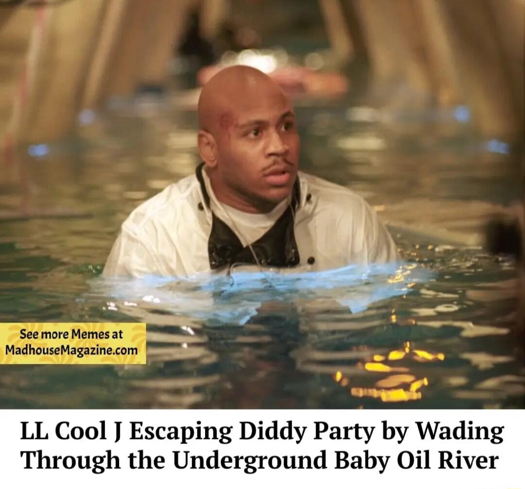 LL Cool J Escaping Diddy Party by Wading rough the Underground Baby Oil Rive