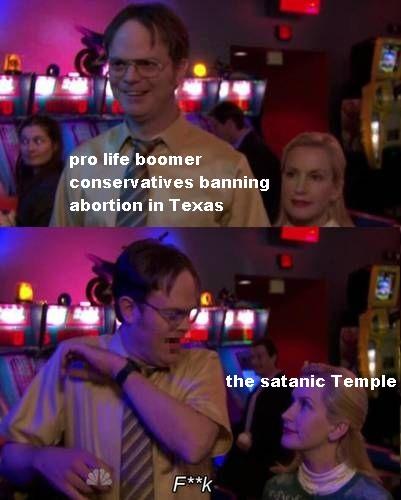 a DDi l pro life boomer conservatives banning abortion in Texas 1 4 A LN e G thsatanic Temple Fk
