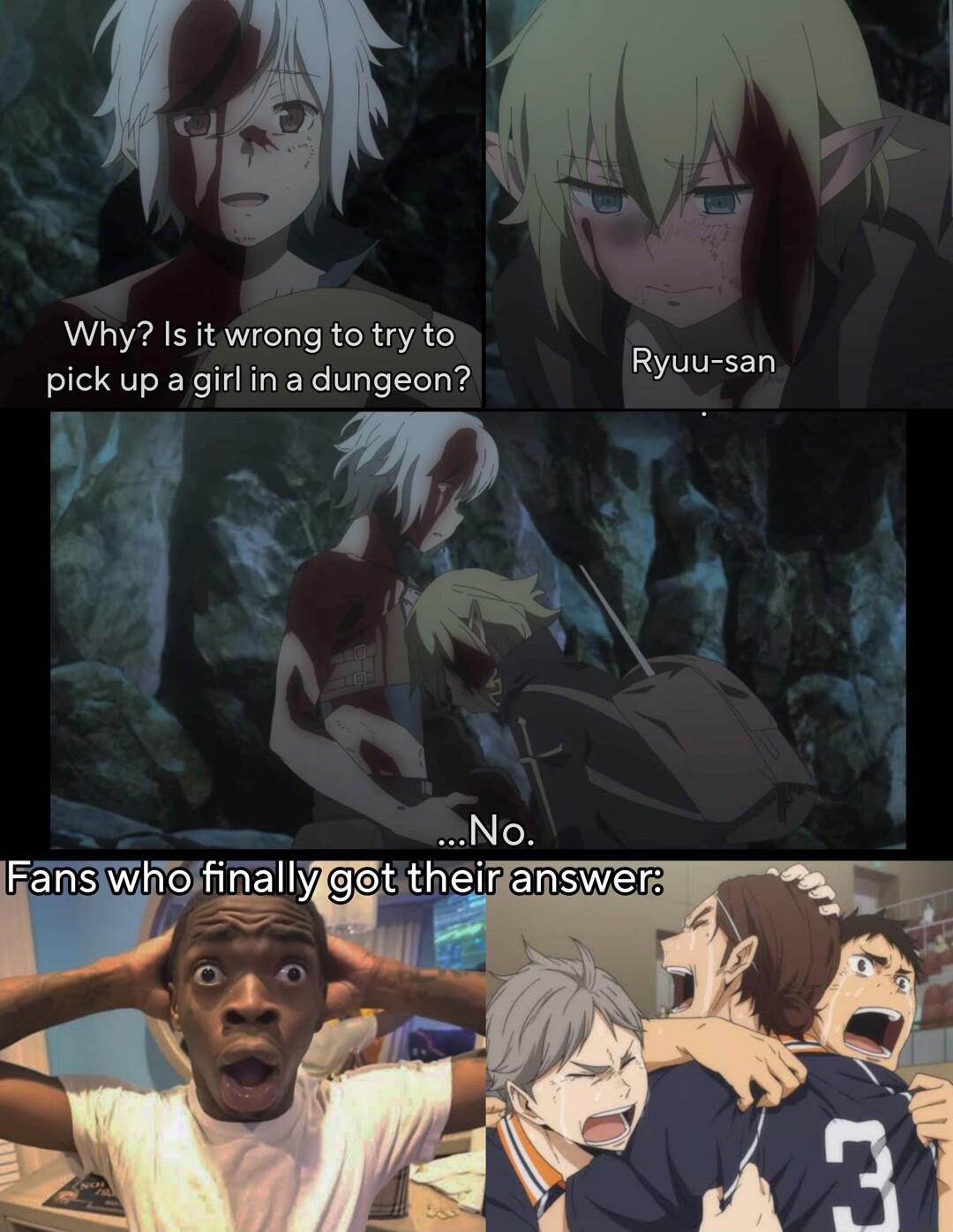 Why Is itwrong to try to pick up a girl in a dungeon a4 Ryuu san