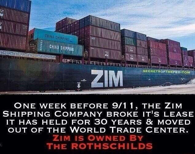 L SR e ONE WEEK BEFORE 911 THE ZIM SHIPPING COMPANY BROKE ITS LEASE IT HAS HELD FOR 30 YEARS MOVED e10k gel by 11 o M liy i V V o 4 A N 4 0