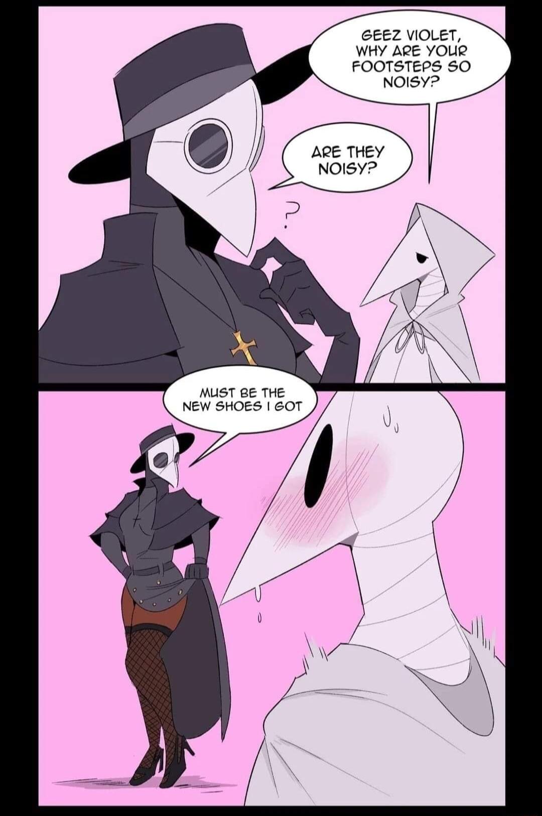 GEEZ VIOLET WHY ARE YOLIR FOOTSTEPS SO I AQE THEY NOISY 2