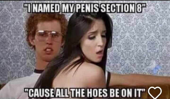 I NAMED MY PENIS SECTION 8 CAUSE ALL THE HOES BE ON IT