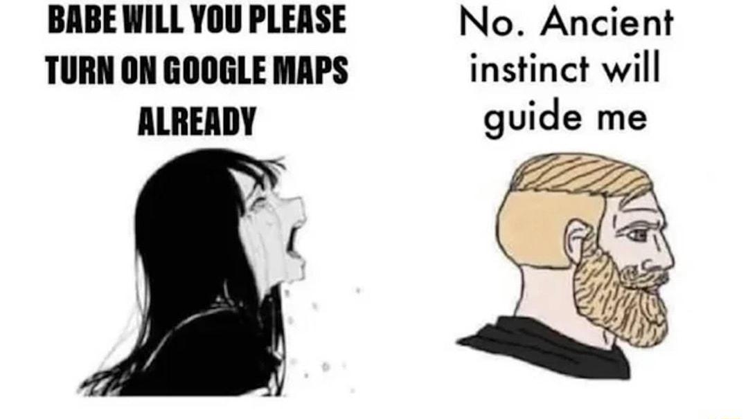 BABEWILL YOU PLERSE No Ancient TURN ON GOOGLE MAPS instinct will ALREADY guide me 2