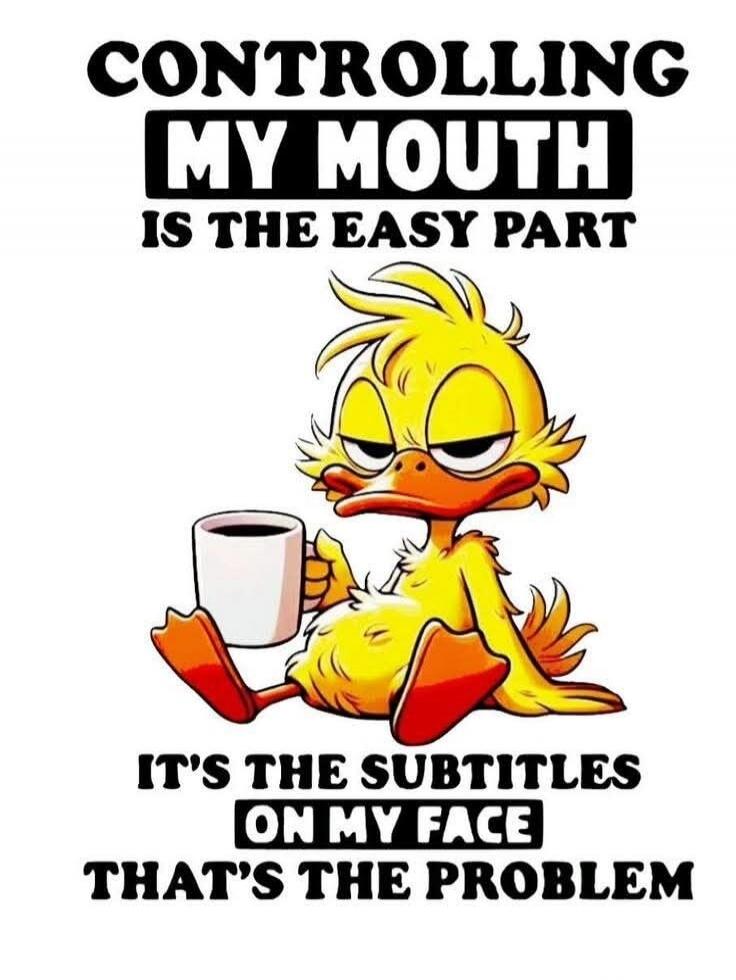 CONTROLLING MY MOUTH IS THE EASY PART IT'S THE SUBTITLES ON MY FACE THAT'S THE PROBLEM