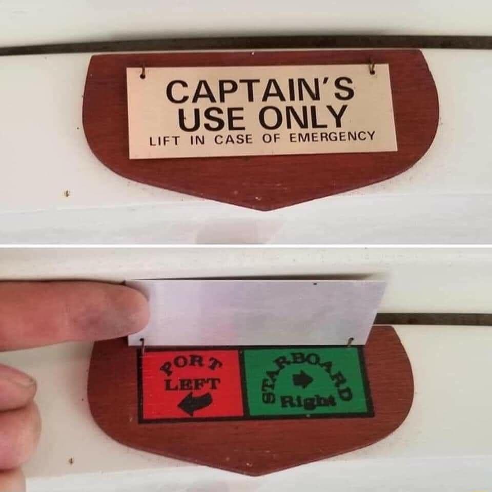 CAPTAINS USE ONLY LIFT IN CASE OF EMERGENCY