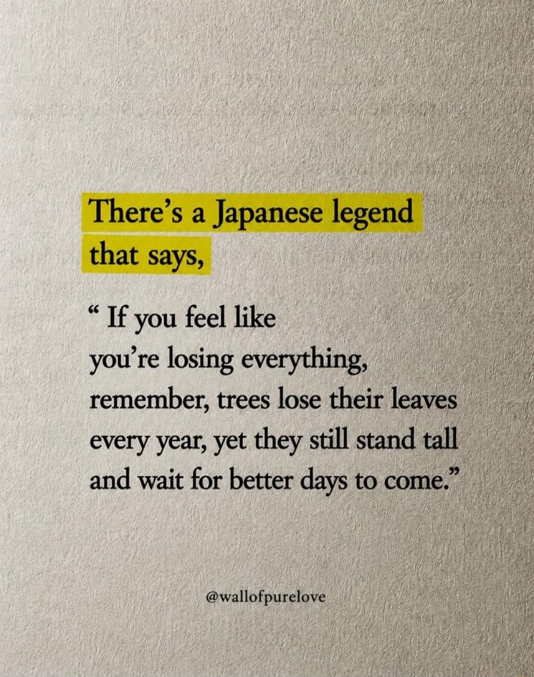 There's a Japanese legend that says, 