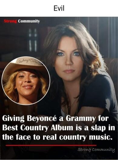 Giving Beyonc a Grammy for Best Country Album is a slap in the face to real country music