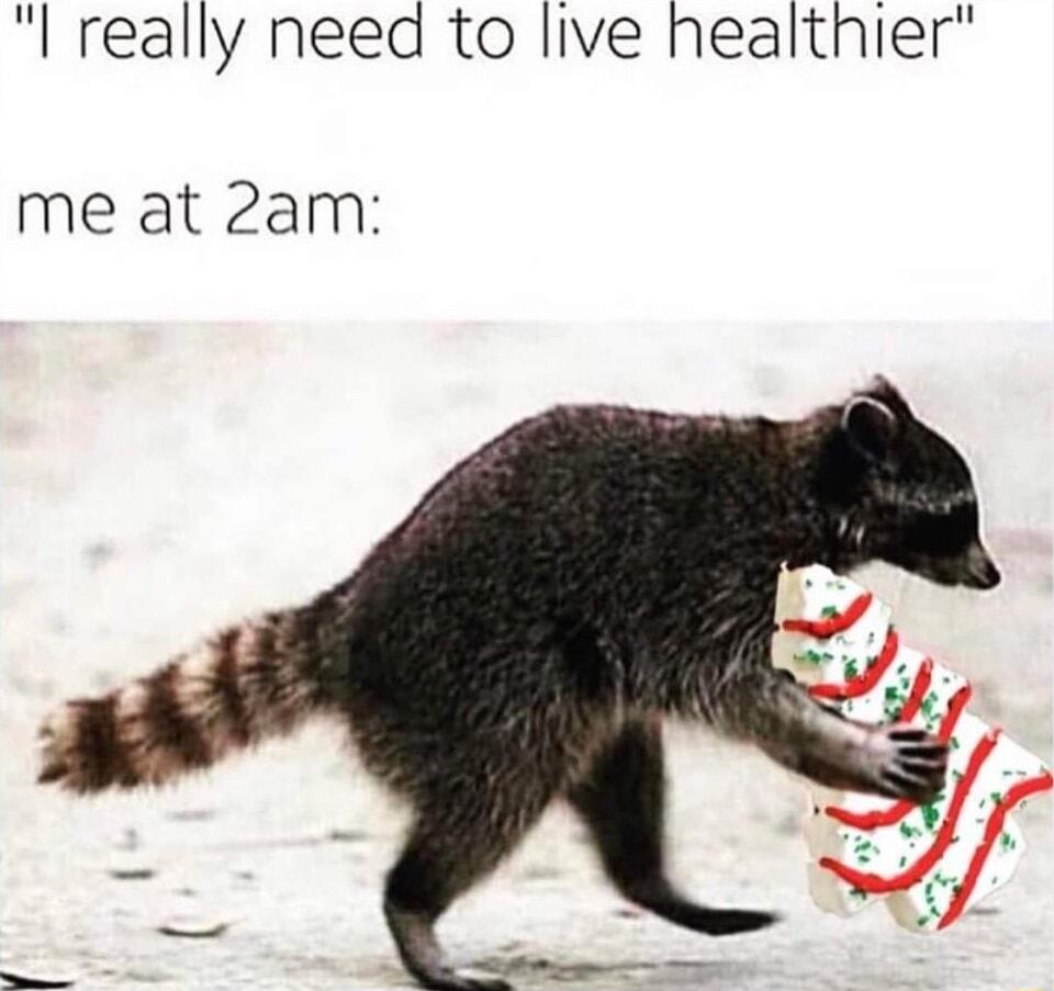 I really need to live healthier me at 2am