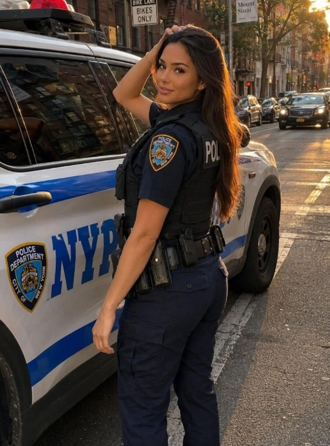 POLICE DEPARTMENT CITY OF NEW YORK NYPD BIKE LANE BIKES ONLY Mount Sinai