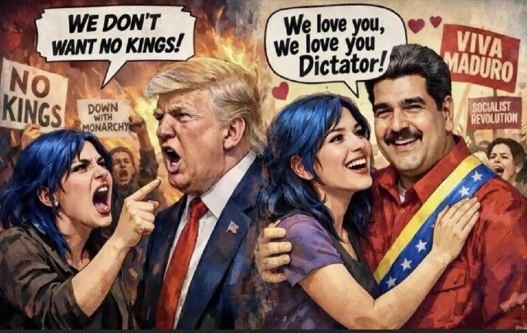 WE DON'T WANT NO KINGS!\nNO KINGS\nDOWN WITH MONARCHY\nWe love you, We love you Dictator!\nVIVA MADURO\nSOCIAL REVOLUTION