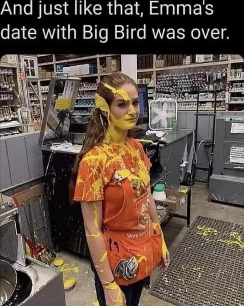 And just like that, Emma's date with Big Bird was over.