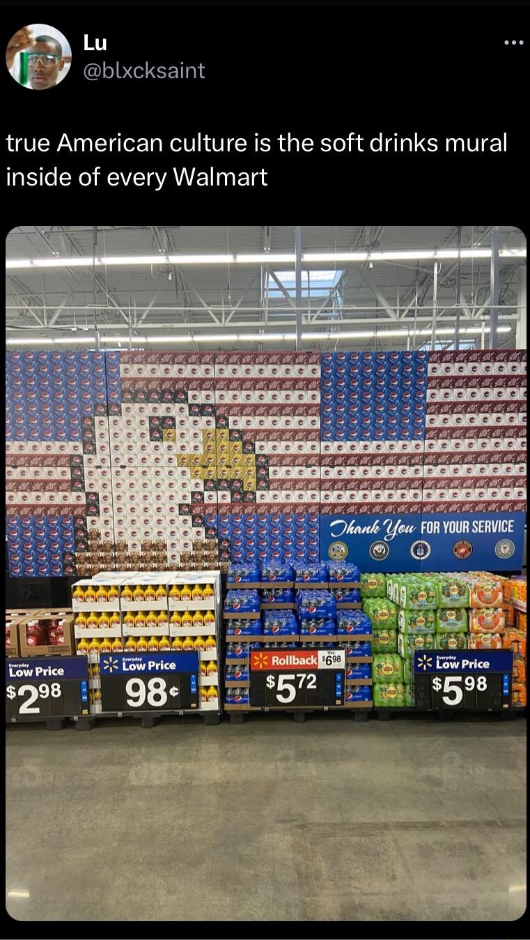 7 blxcksaint true American culture is the soft drinks mural ROV ANE T ETe