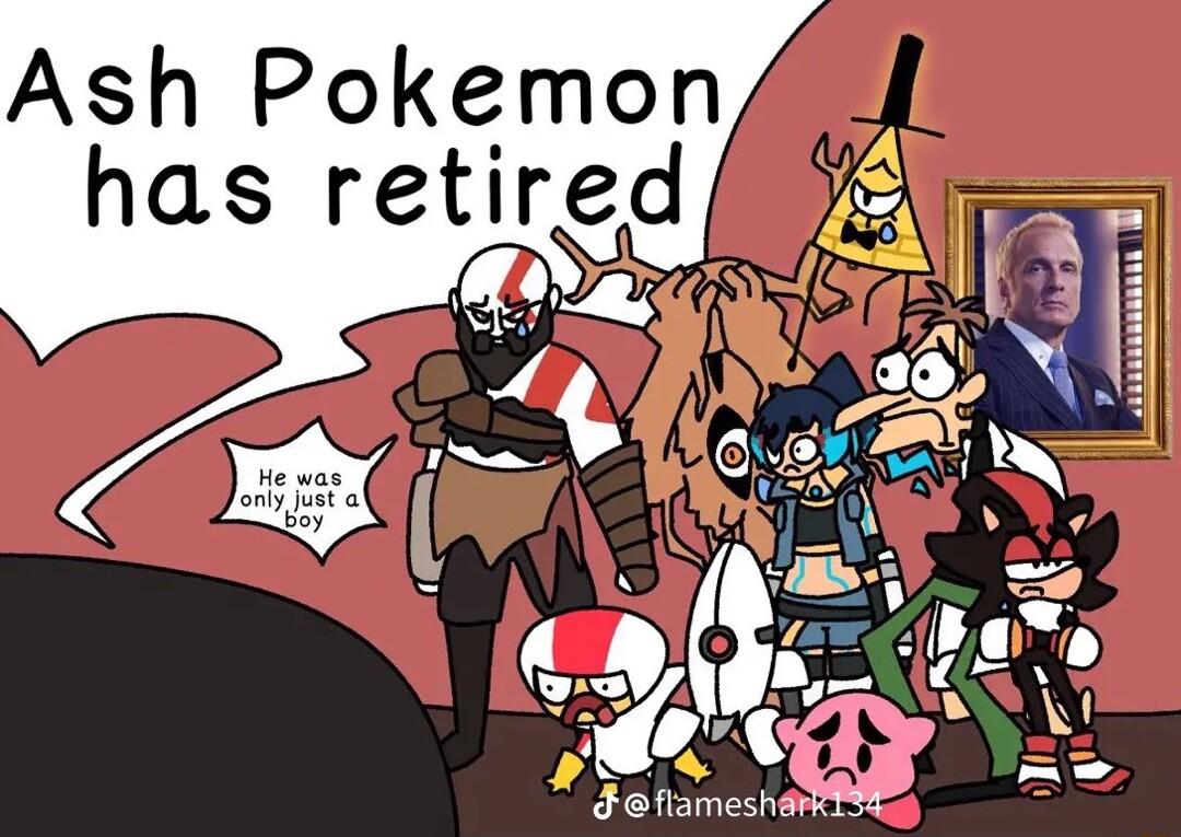 Ash Pokemon has retlred o ly Feflameshan