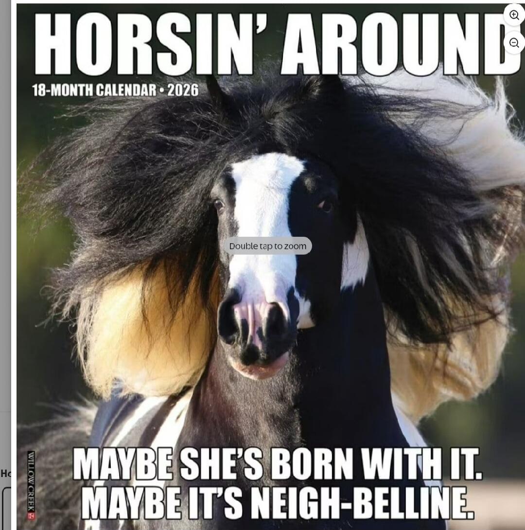 HORSIN' AROUND 18-MONTH CALENDAR • 2026 MAYBE SHE'S BORN WITH IT. MAYBE IT'S NEIGH-BELLINE.
