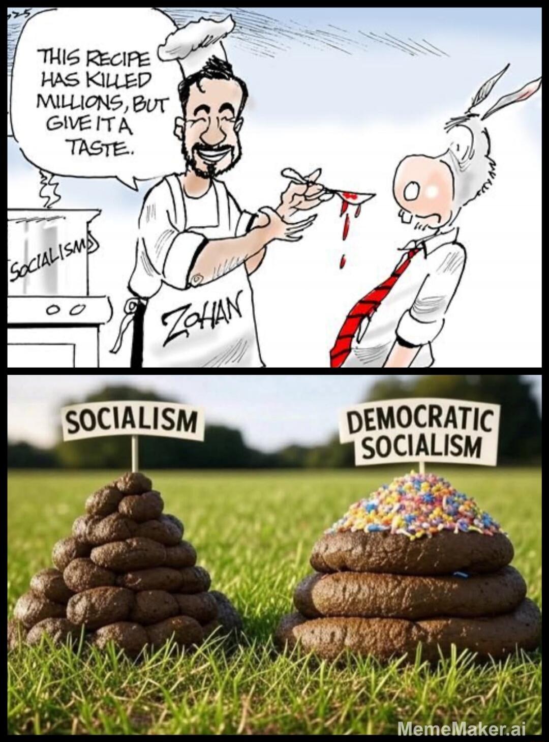 This recipe has killed millions, but give it a taste. 

SOCIALISM  vs  DEMOCRATIC SOCIALISM