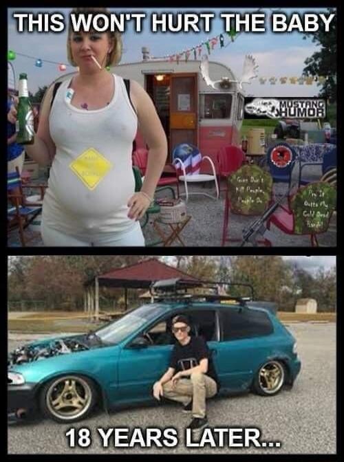 THIS WON'T HURT THE BABY MUSTANG HUMOR Beer Don't Kill People, People Do 18 YEARS LATER...