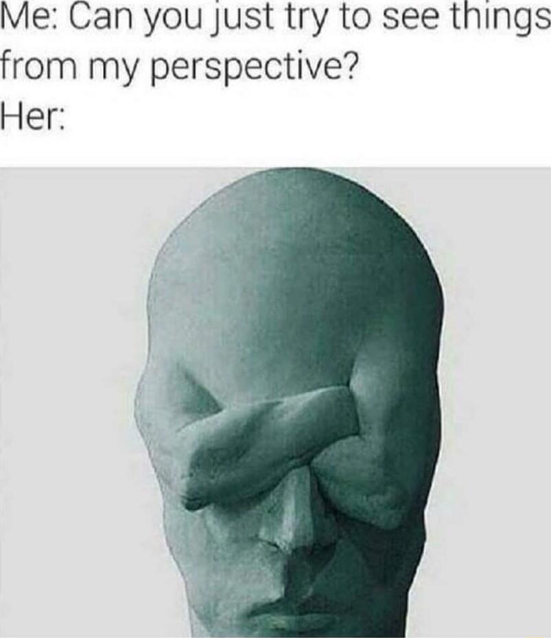 Me Can you Just try to see things from my perspective Her