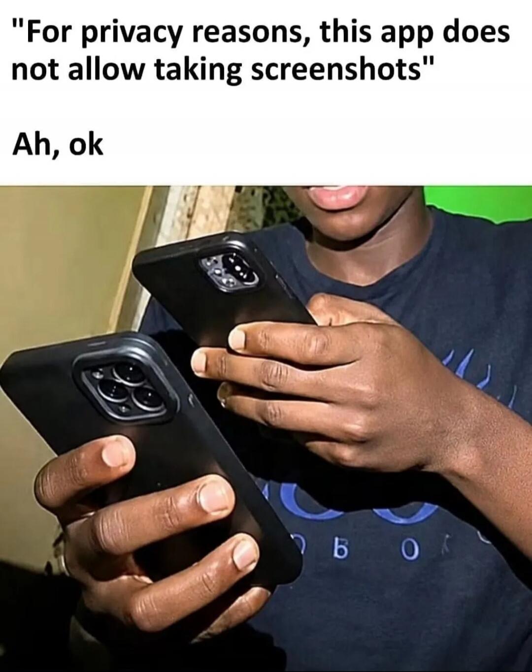 For privacy reasons, this app does not allow taking screenshots. Ah, ok