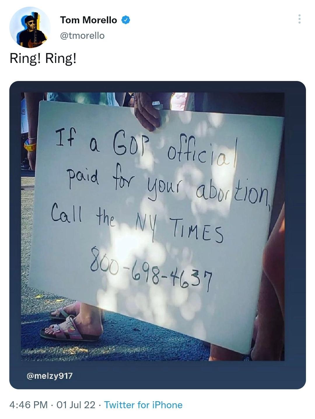 Tom Morello tmorello Ring Ring