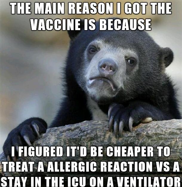 nsonwant THE T EH AN BECAUSE IIGIIIIEII II DBE EHEAIEII ITIg TREAT A ALLERGIC REACTION VS A STAY IN THE ICU ON A VENTILATOR