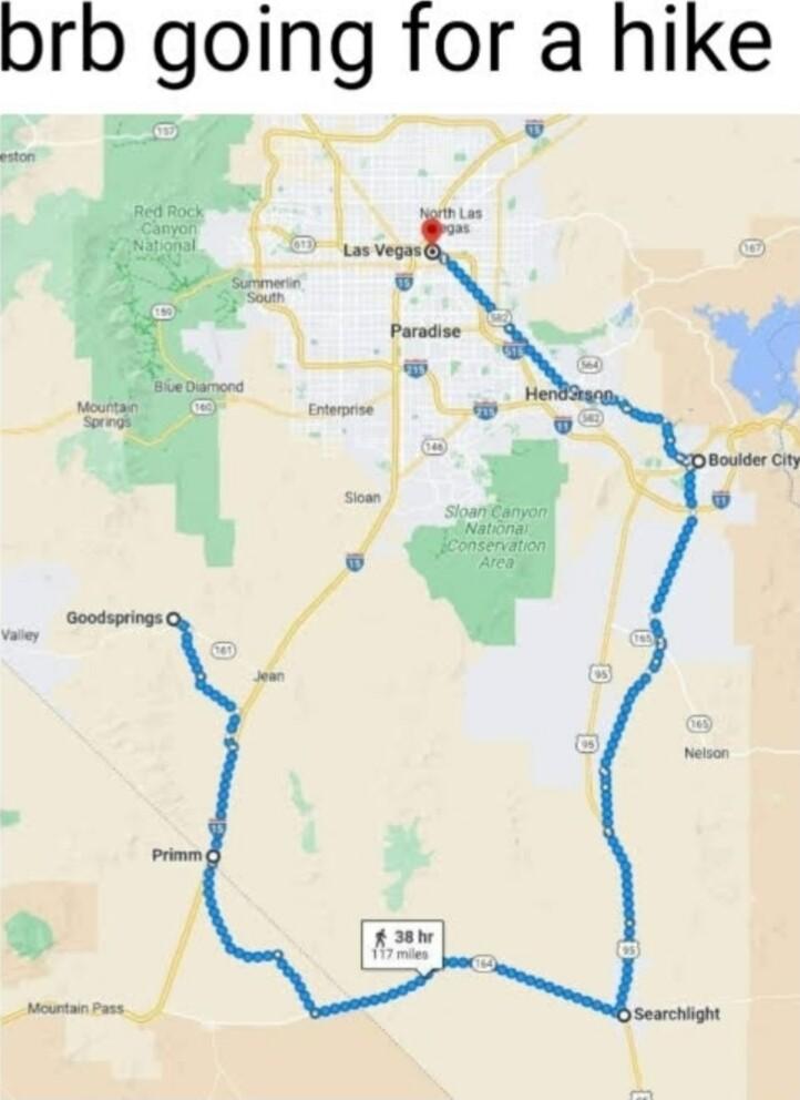 brb going for a hike