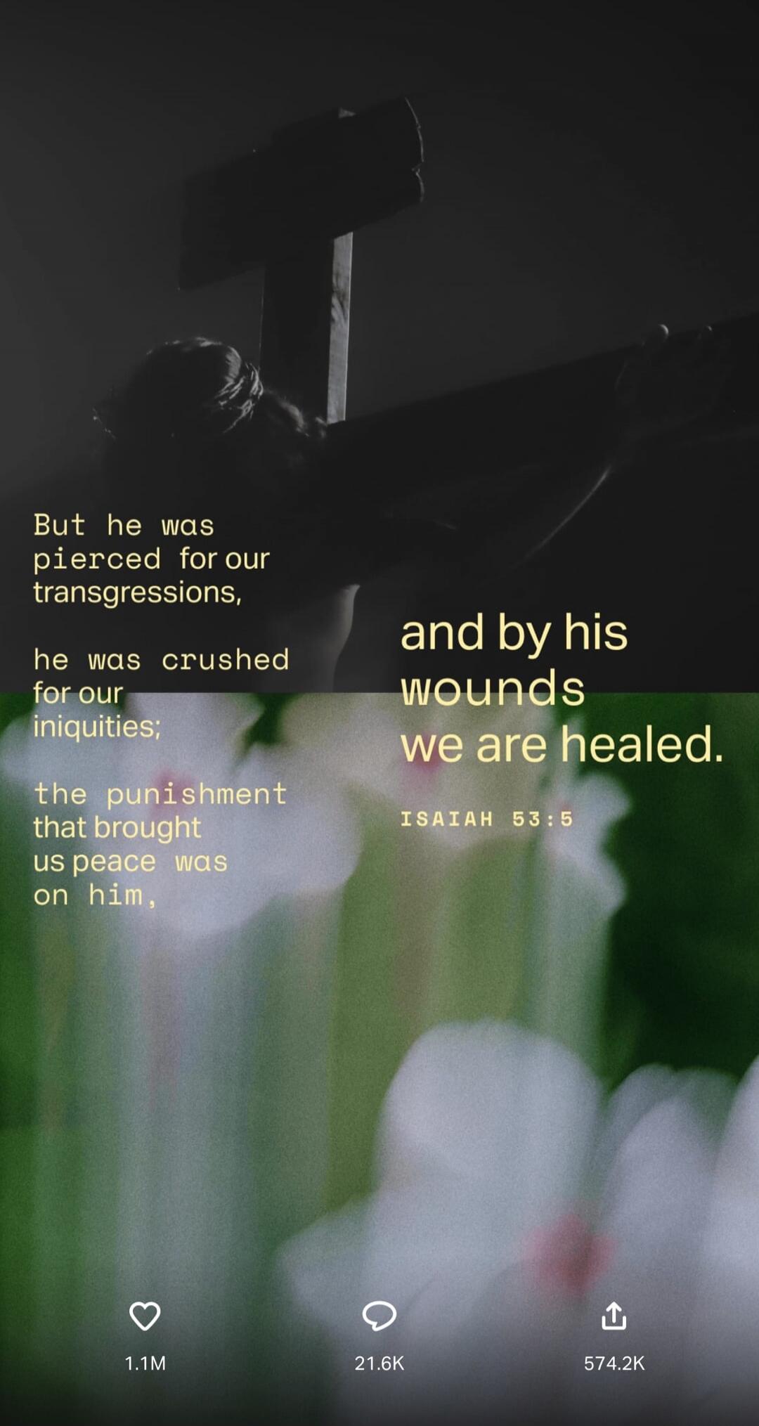 But he was pierced for our transgressions, he was crushed for our iniquities; the punishment that brought us peace was on him, and by his wounds we are healed. ISAIAH 53:5