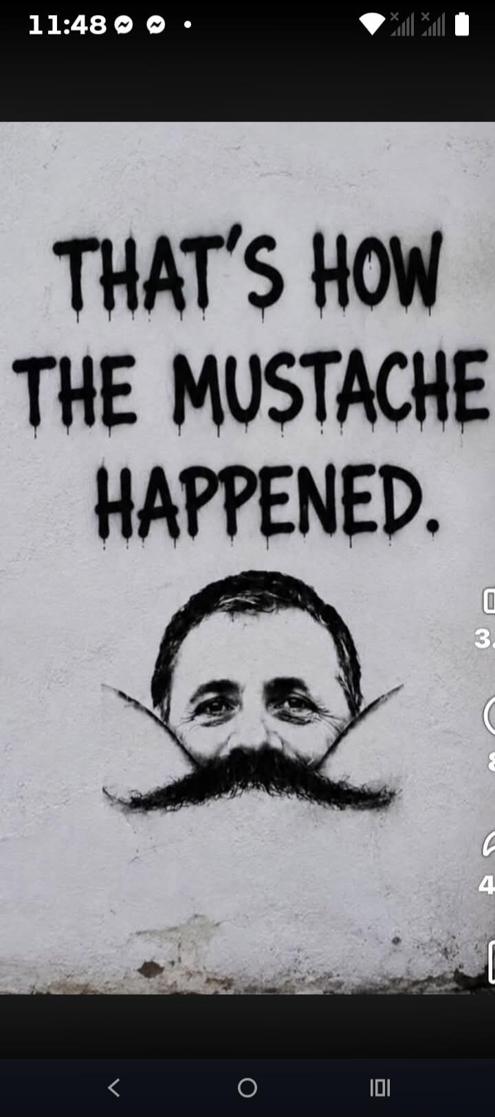 THAT'S HOW THE MUSTACHE HAPPENED.
