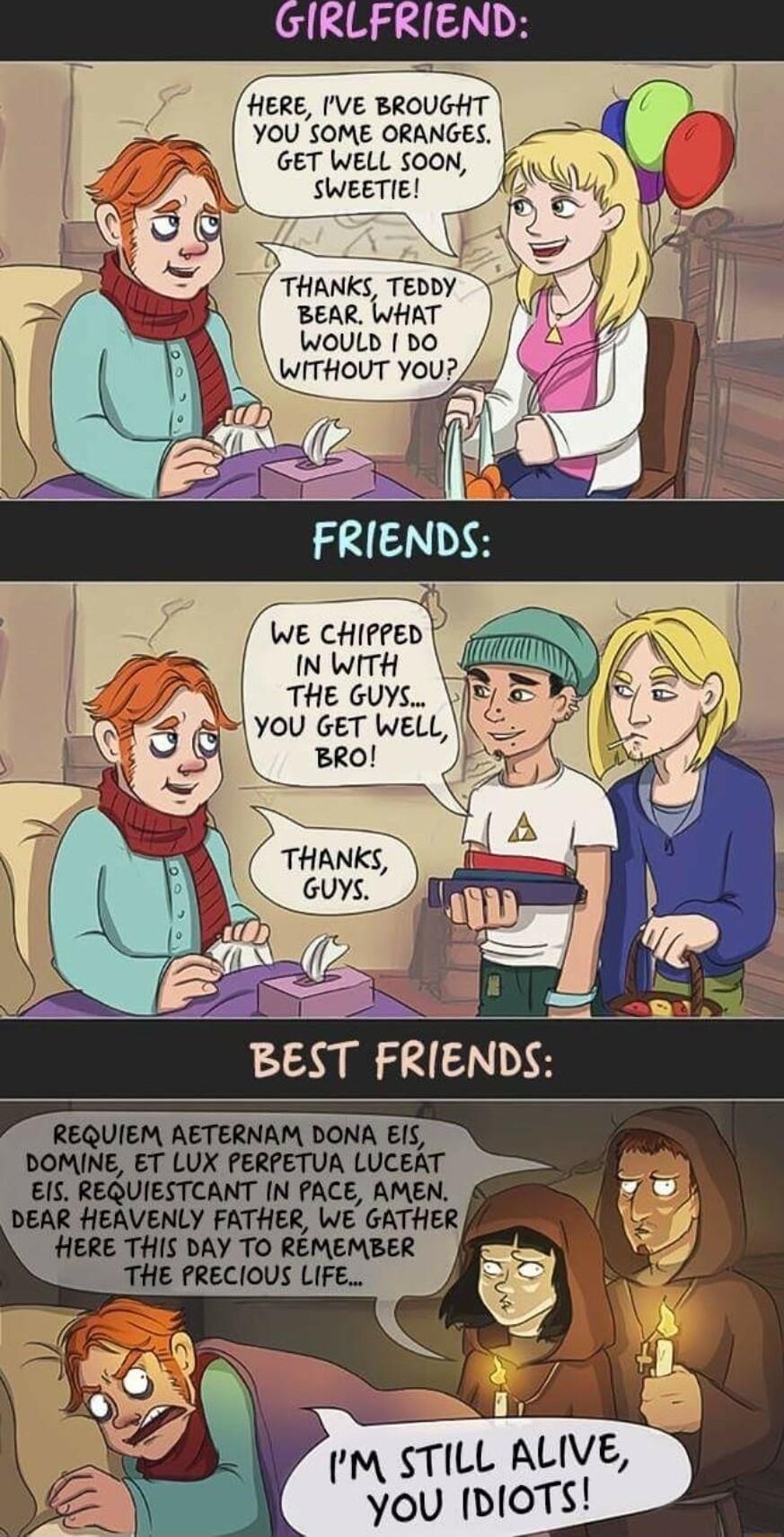 HERE 3 sm YousoMe oranes GET WELL SOON THANKS TEDDY Y Bear whar woutb b0 WITHOUT YoU WE CHippED k THE GUYS Ayou GET WELL l j _ GUYS STILL ALIVE you ploTs