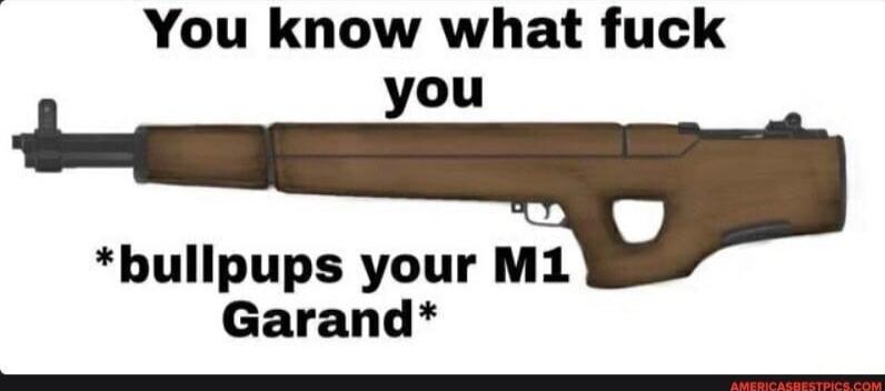 You know what fuck you bullpups your M1 B Garand e e