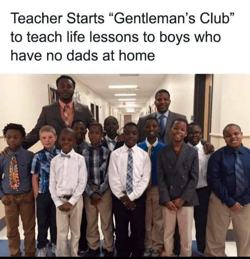 Teacher Starts Gentlemans Club to teach life lessons to boys who have no dads at home