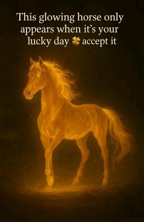This glowing horse only appears when it's your lucky day 🍀 accept it