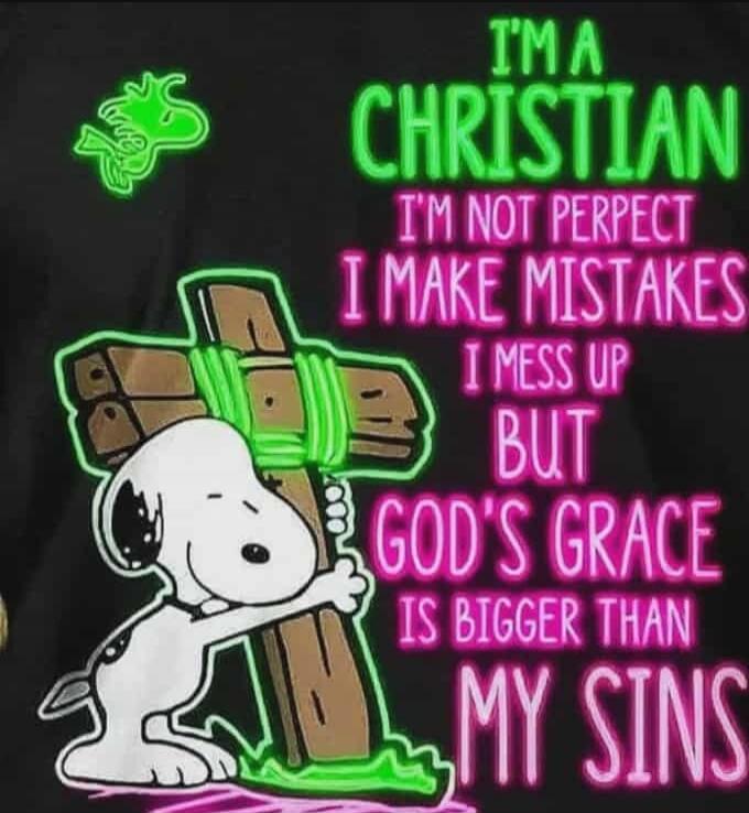 I'M A CHRISTIAN I’M NOT PERFECT I MAKE MISTAKES I MESS UP BUT GOD'S GRACE IS BIGGER THAN MY SINS