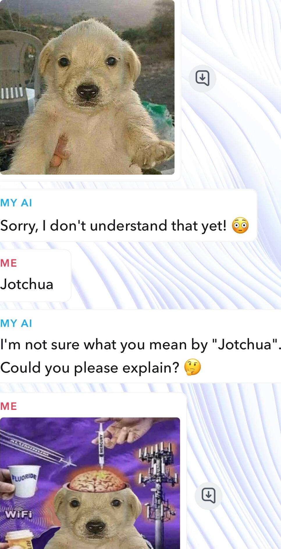 MY Al Sorry dont understand that yet 3 Jotchua MY Al Im not sure what you mean by Jotchua Could you please explain 0 ME