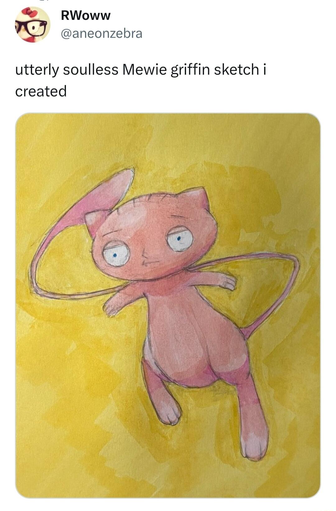 RWoww oaneonzebra utterly soulless Mewie griffin sketch i created