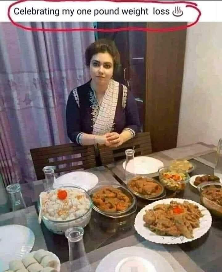 Celebrating my one pound weight loss