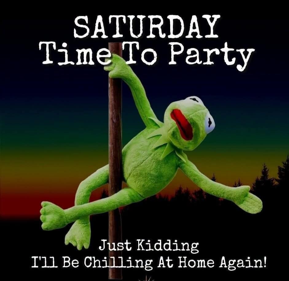 SATURDAY Time To Party Just Kidding I'll Be Chilling At Home Again!