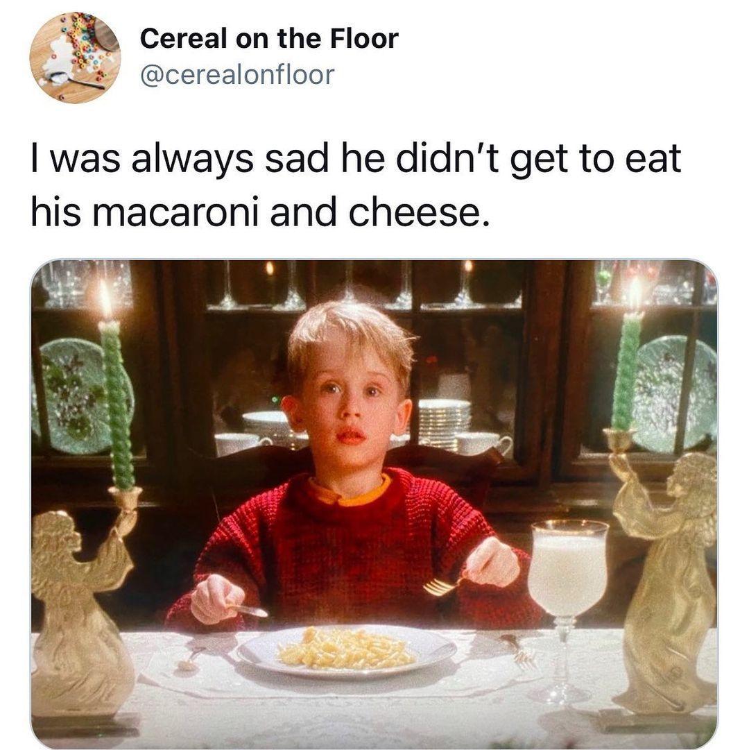 3 Cereal on the Floor cerealonfloor was always sad he didnt get to eat his macaroni and cheese