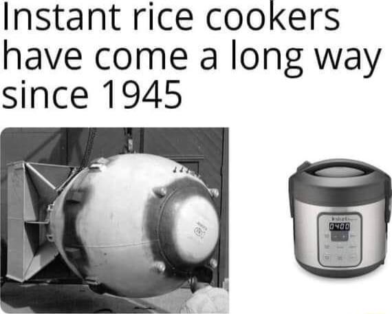 Instant rice cookers have come a long way since 1945