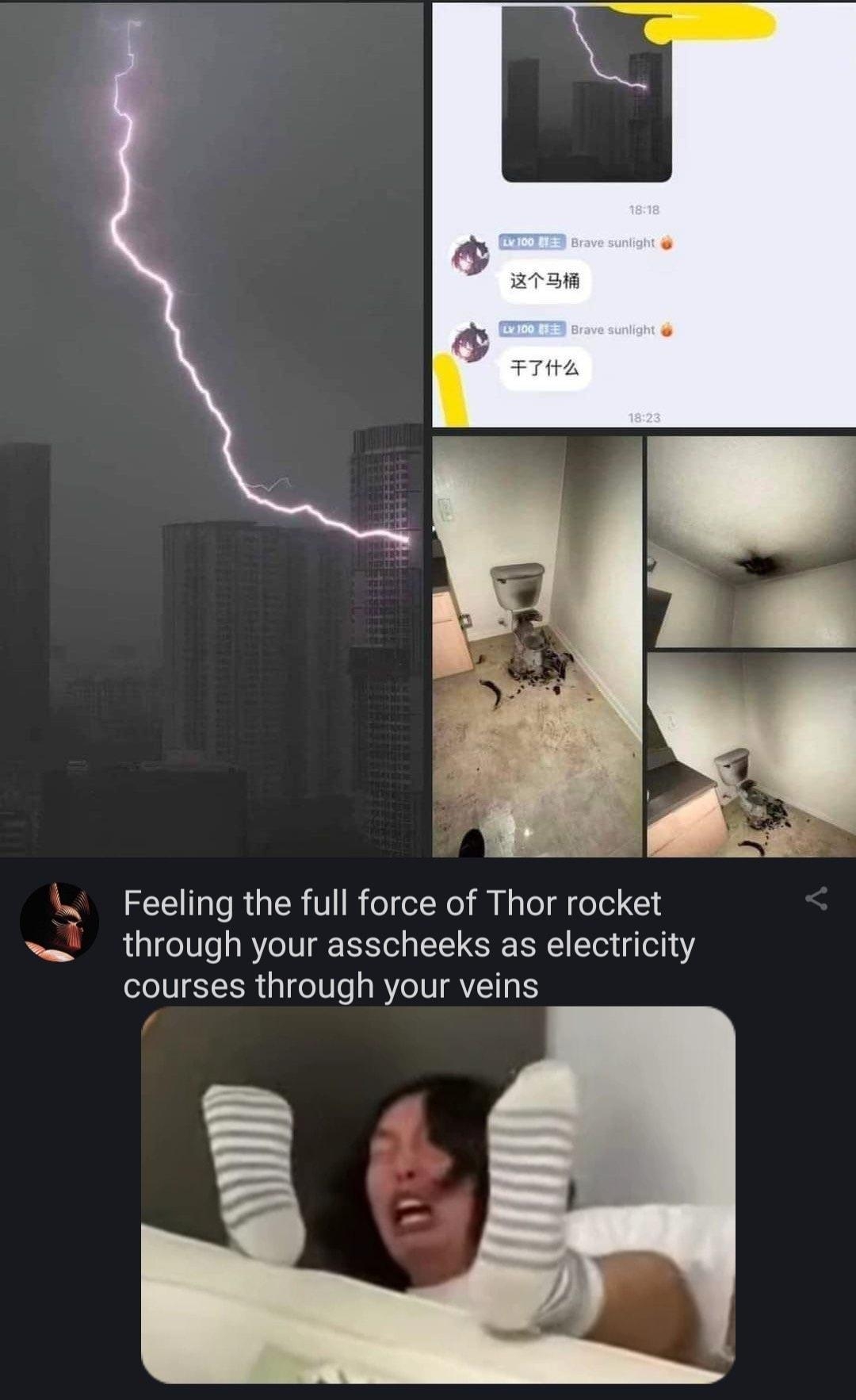 Feeling the full force of Thor rocket through your asscheeks as electricity courses through your veins w8 Gaidentheone