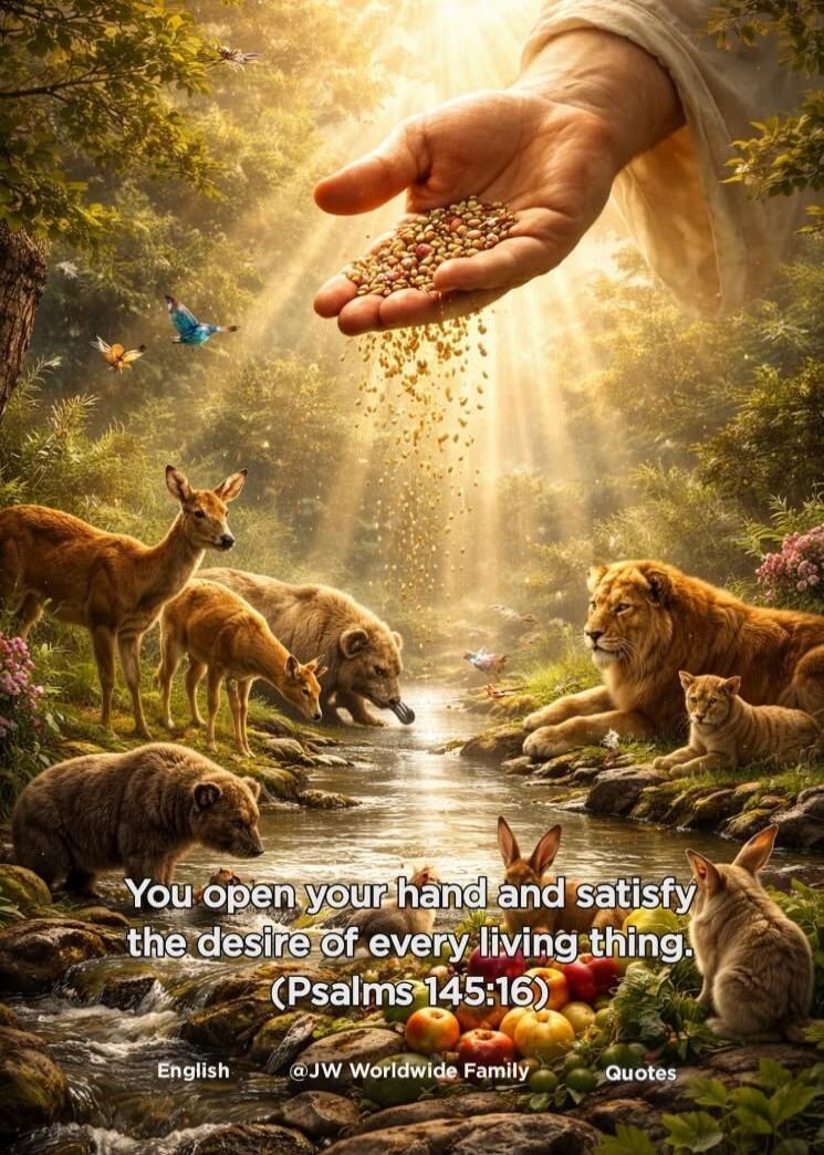 You open your hand and satisfy the desire of every living thing. (Psalms 145:16)