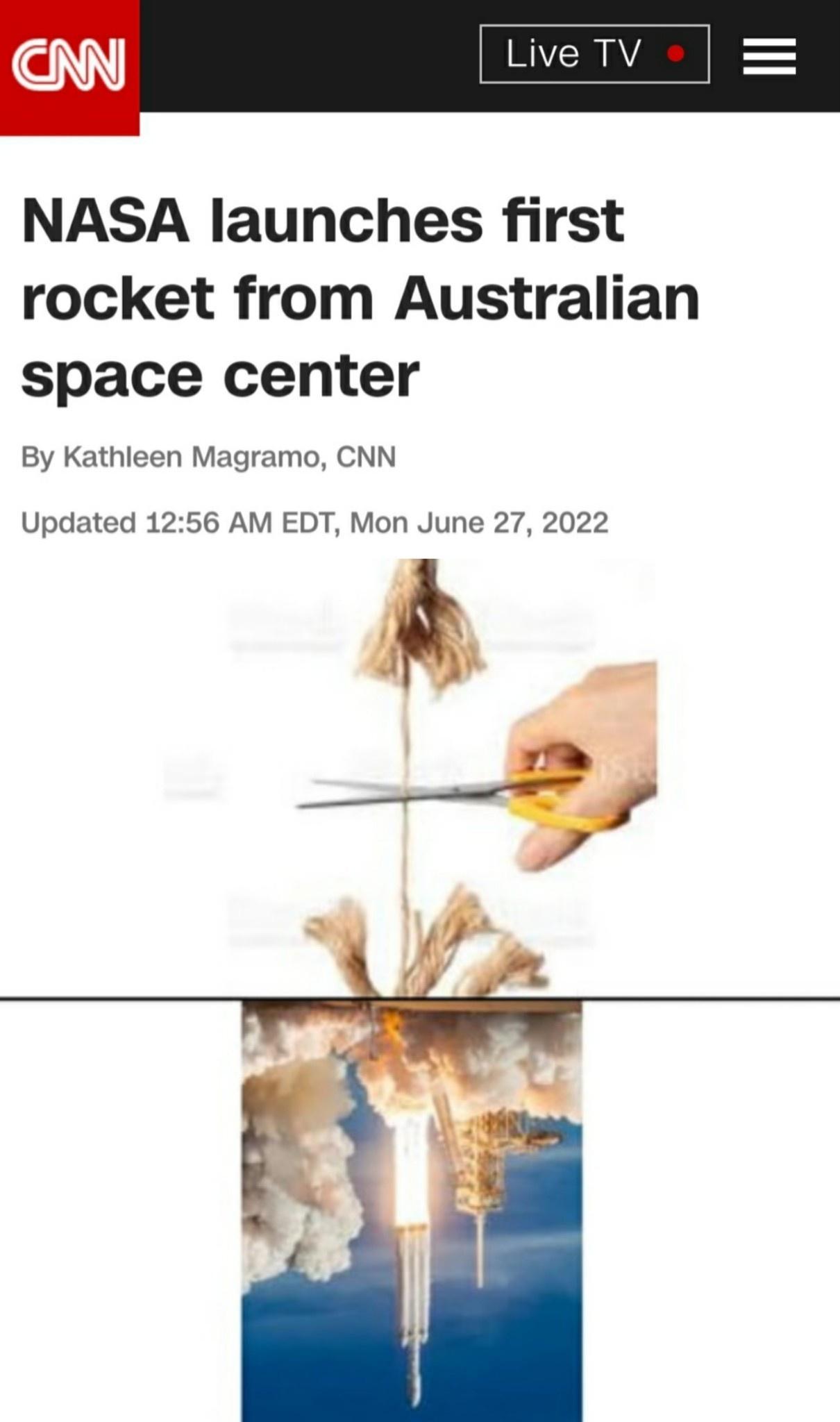NASA launches first rocket from Australian space center By Kathleen Magramo CNN Updated 1256 AM EDT Mon June 27 2022