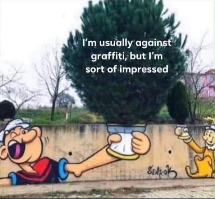 I'm usually against graffiti, but I'm sort of impressed
