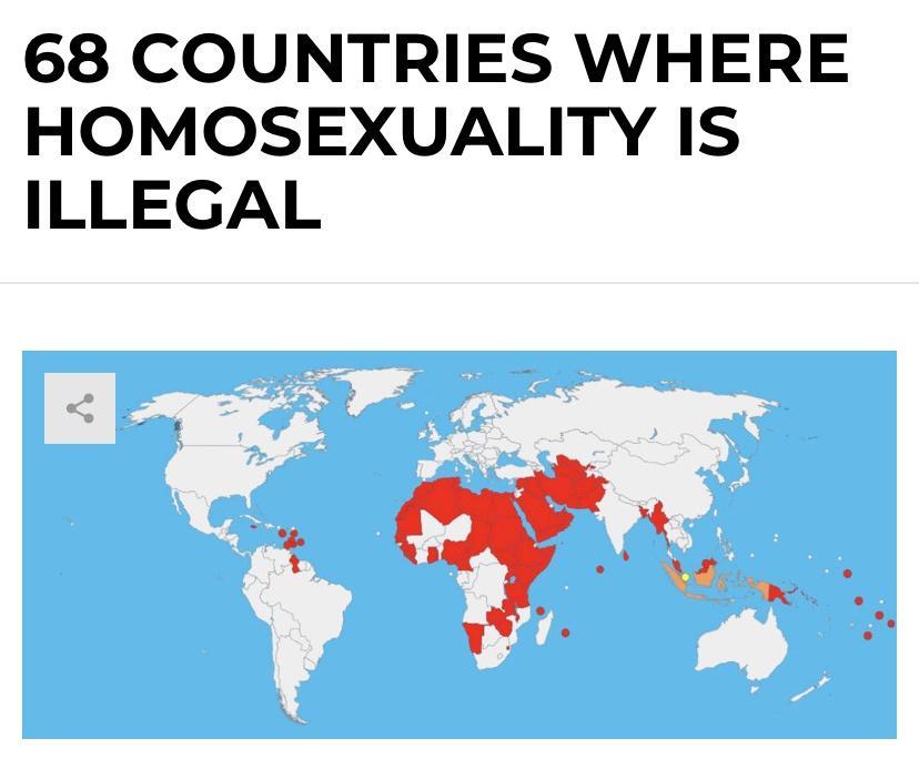 68 COUNTRIES WHERE HOMOSEXUALITY IS ILLEGAL i 2