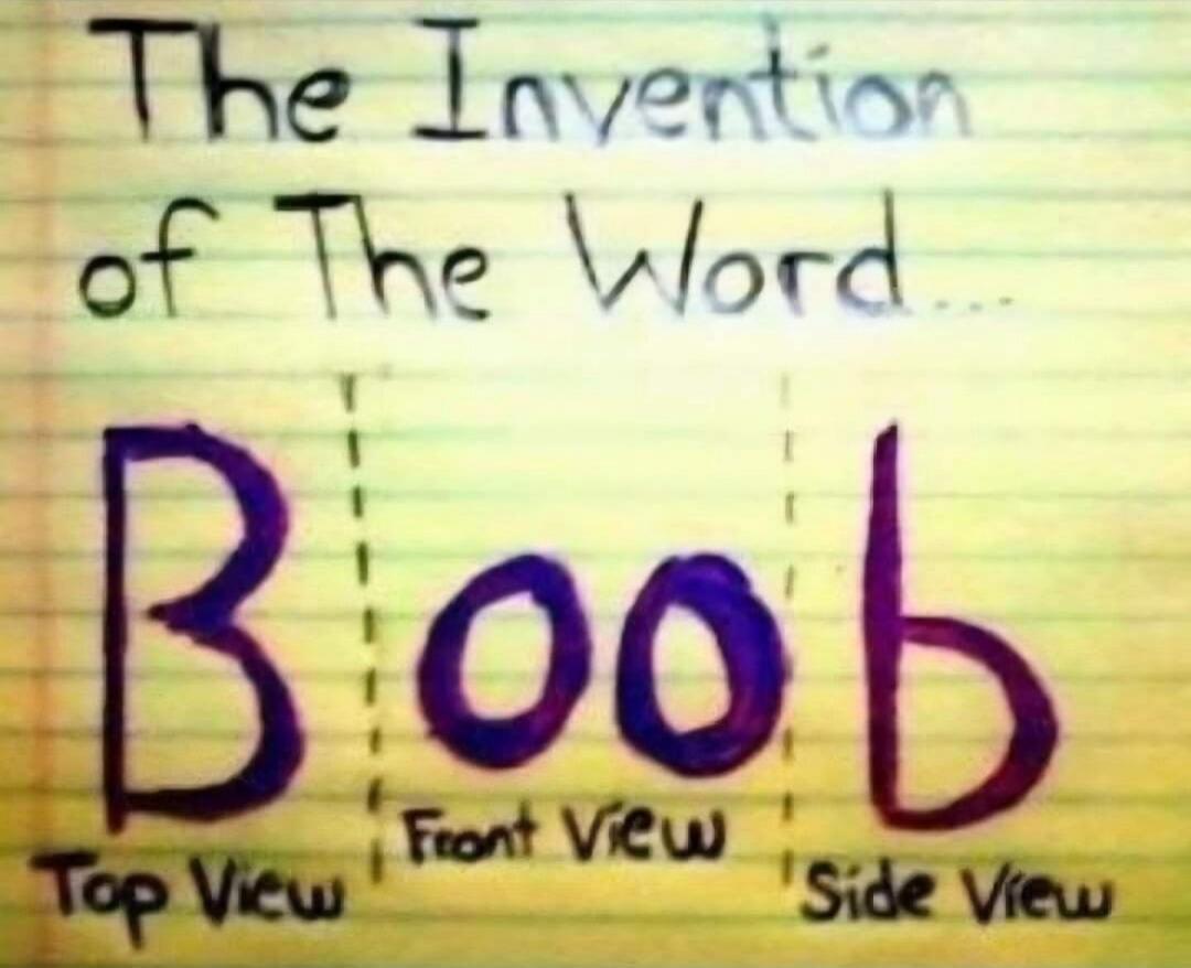 The Invention of The Word... Boob Top View Front View Side View