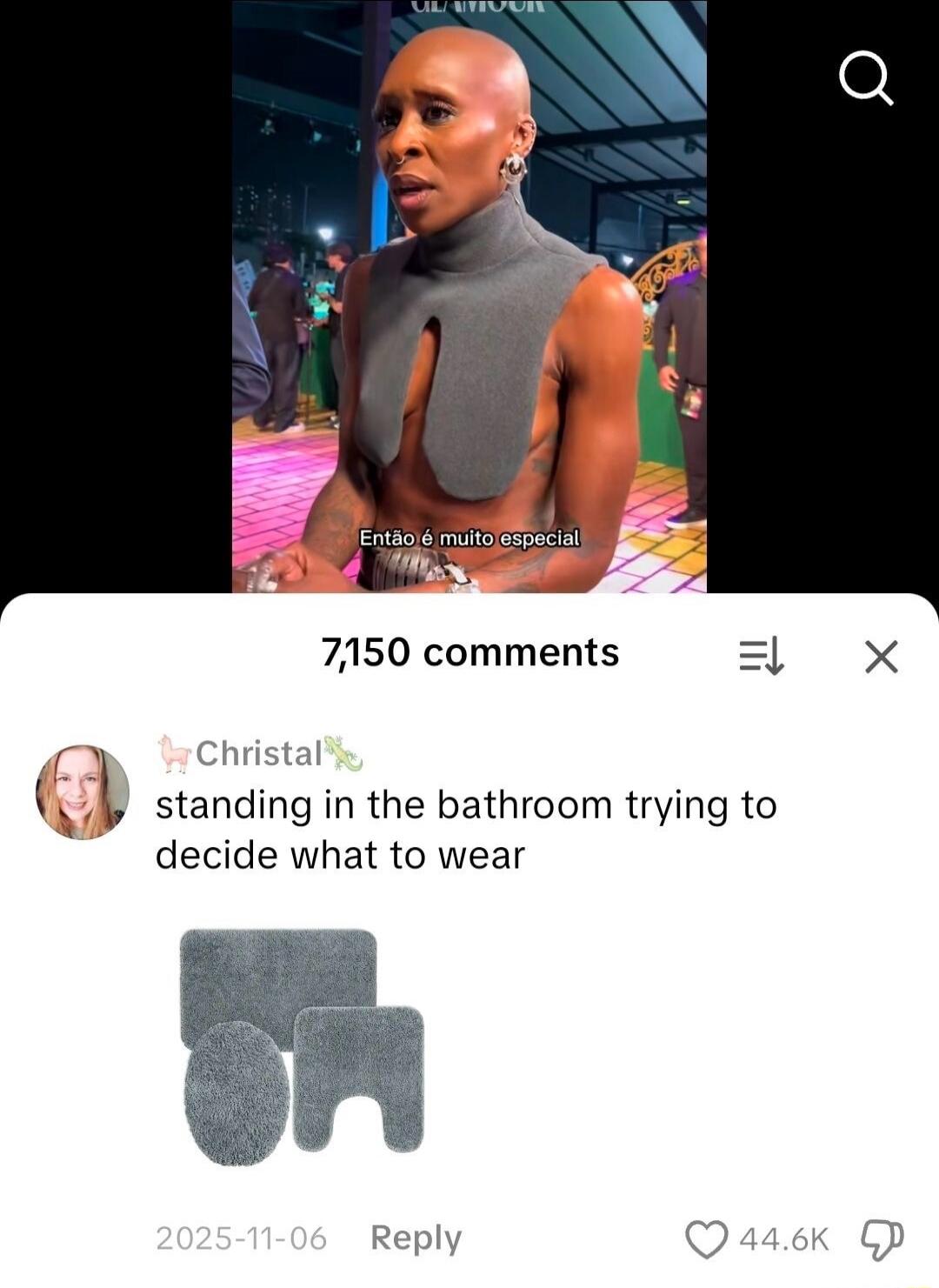 So it's very special. standing in the bathroom trying to decide what to wear