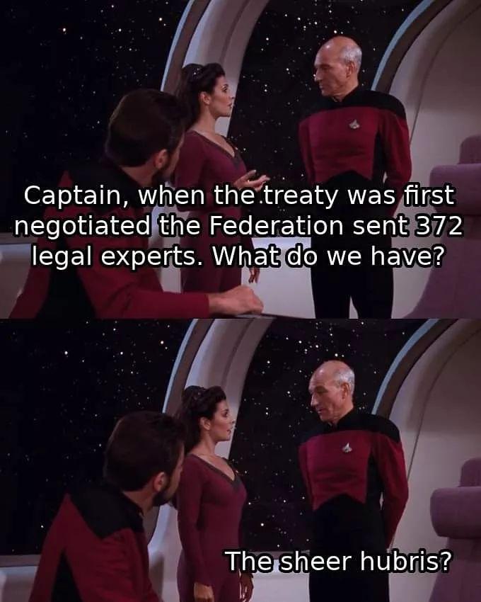 Captain when the treaty E negotiated rpe Federation senti Hlegal experts WEG eI EVEH iS