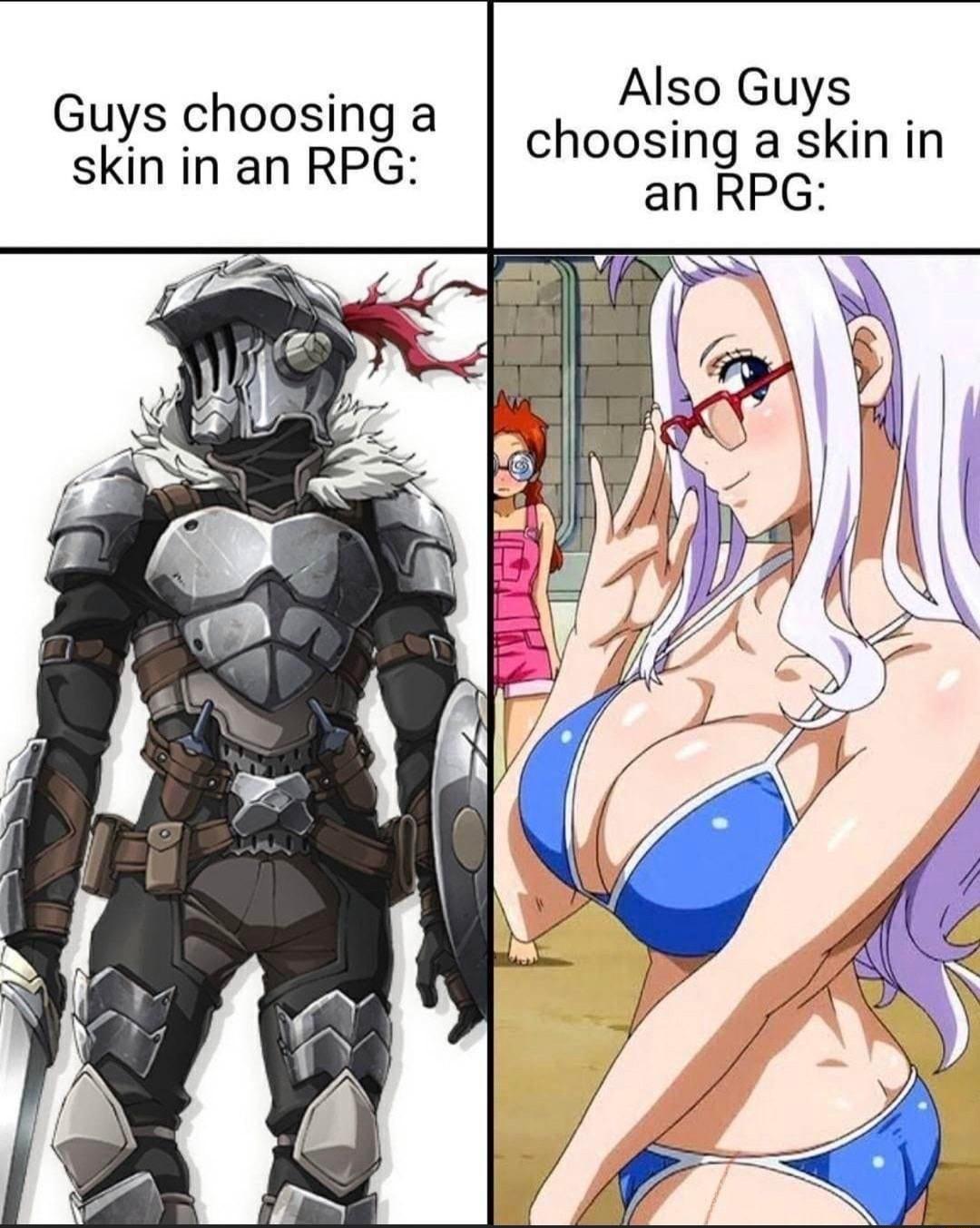 Guys choosing a Also Guys sKinin an RPG choosing a skiniin