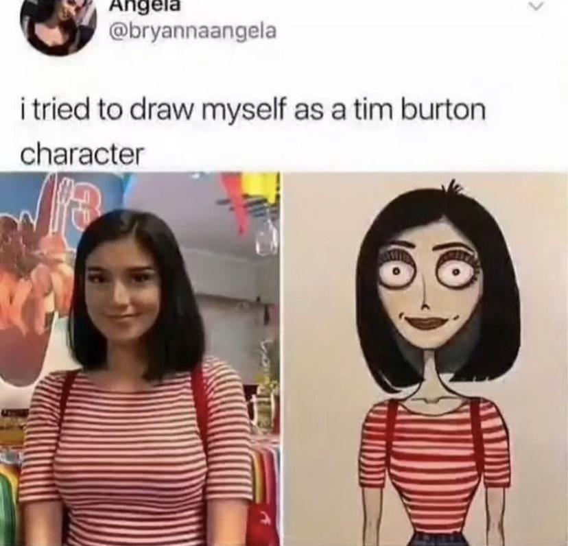 g bryannaangela itried to draw myself as a tim burton character