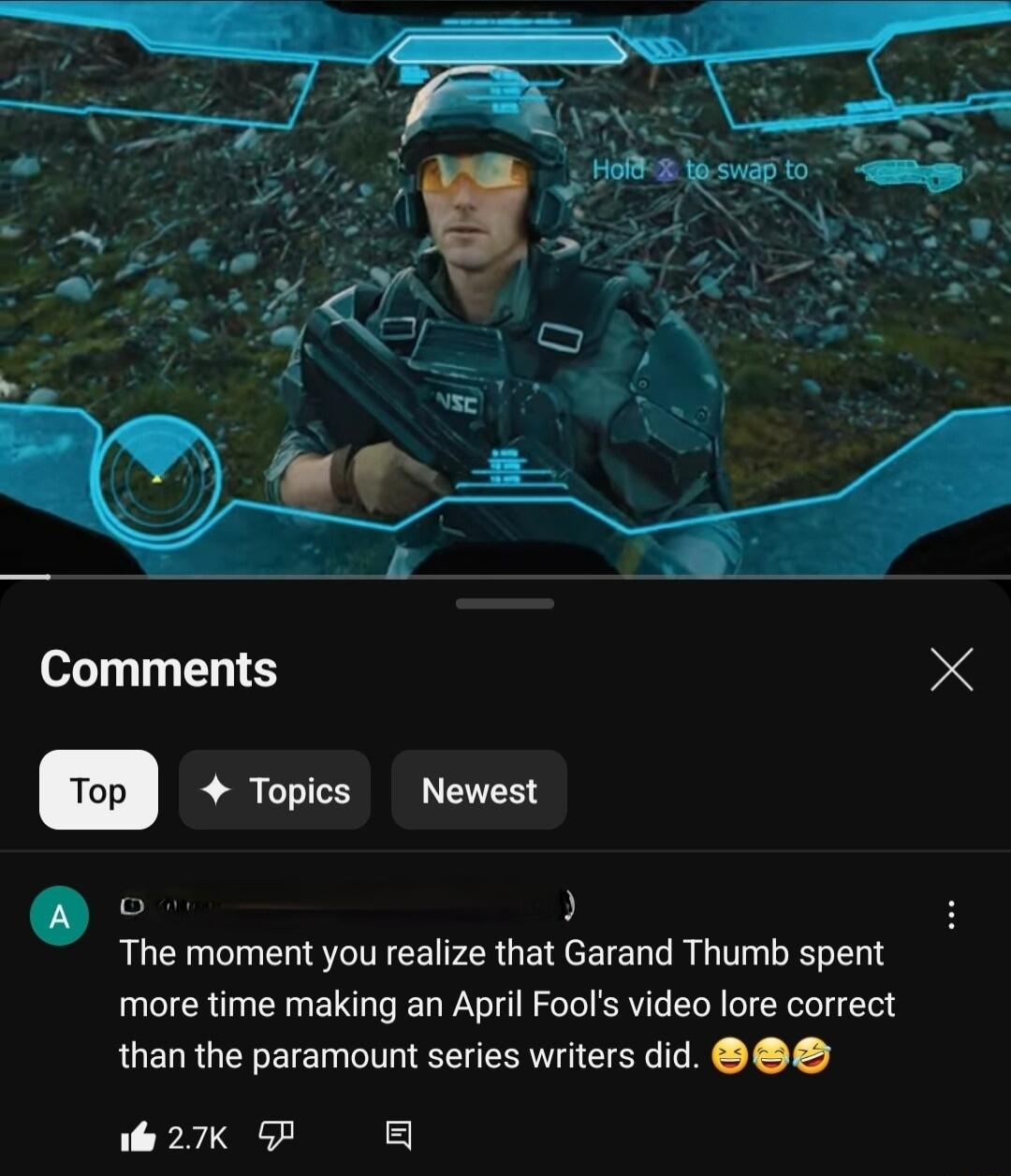 o The moment you realize that Garand Thumb spent more time making an April Fools video lore correct than the paramount series writers did e 27K P g
